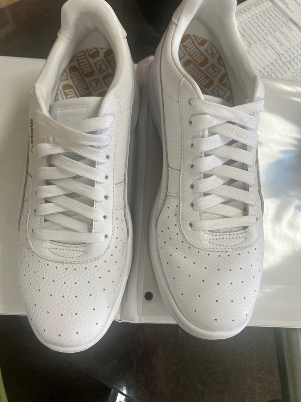 Puma Men’s White Low-Top Leather Sneakers